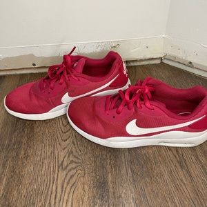 Bright pink Nike Air shoes